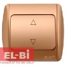 Выключатель 1-клавишный проходной матовое золото EL-BI Zirve Silverline 501-011301-209