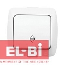 Выключатель 1-кл проходной с подсв. накладной El-Bi ALSU белый 504-010200-210