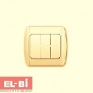 Выключатель 3-клавишный матовое золото EL-BI Zirve Silverline 501-011301-254