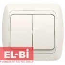 Выключатель 2-клавишный белый EL-BI Tuna 501-010200-202