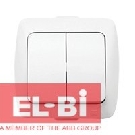 Выключатель 2-кл накладной El-Bi ALSU белый 504-010200-202