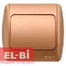 Выключатель 1-клавишный матовое золото EL-BI Zirve Silverline 501-011301-200